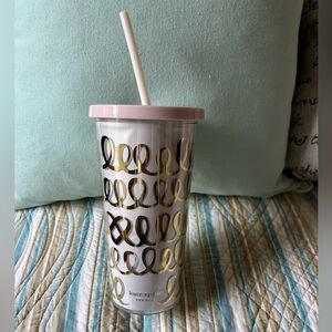 Kate Spade New York Heart Knot Insulated Acrylic Tumbler with Lid & Straw 20oz